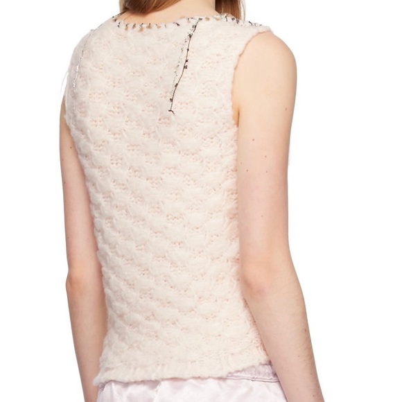 NWT ACNE STUDIOS Distressed Crochet Sweater Vest in Pink Size XS - Picture 3 of 5